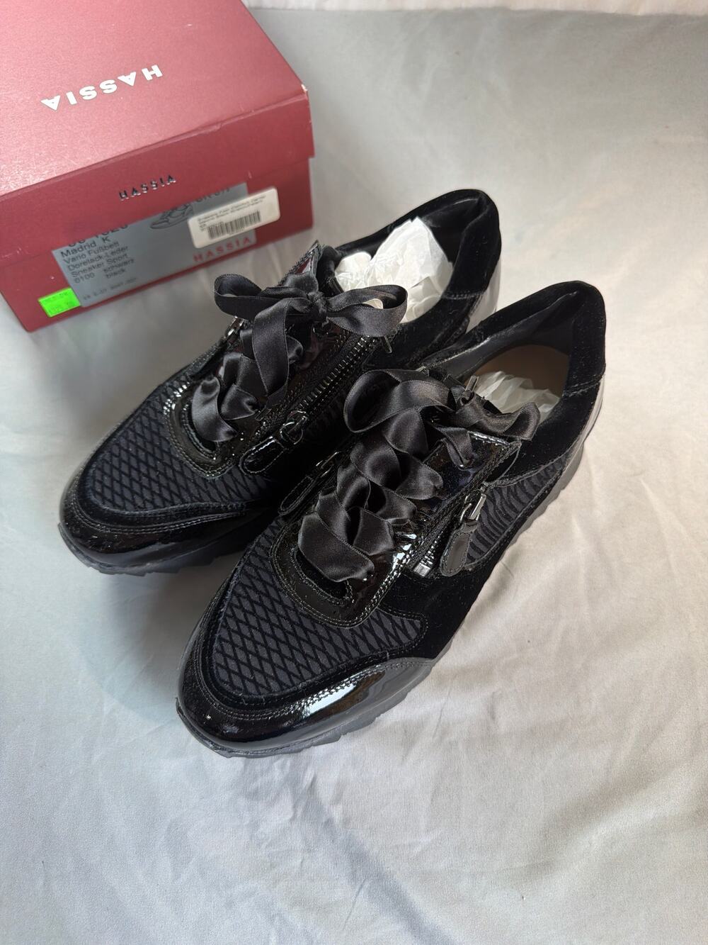 Hassia Madrid K Sport sneaker w/ patent leather women's size UK 5.5